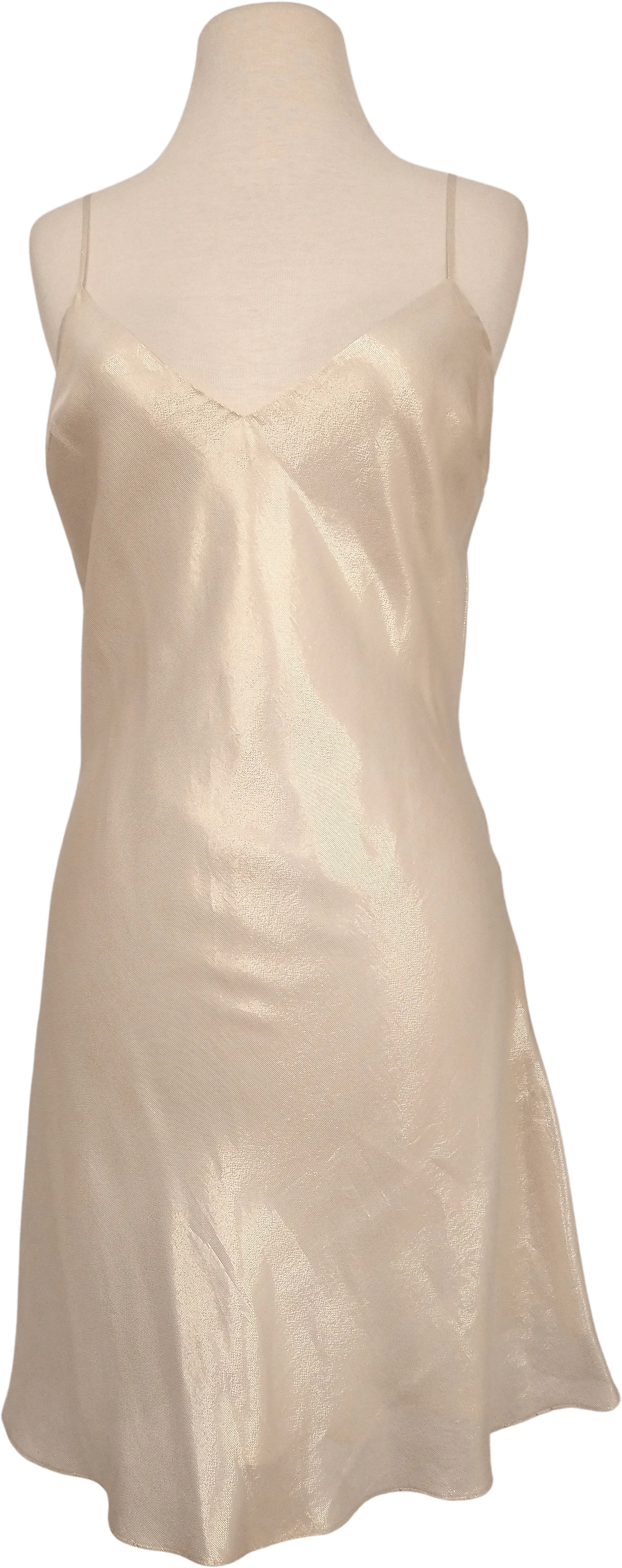 00's Sexy Shimmering Gold Mini Slip Dress by Valentina Kova