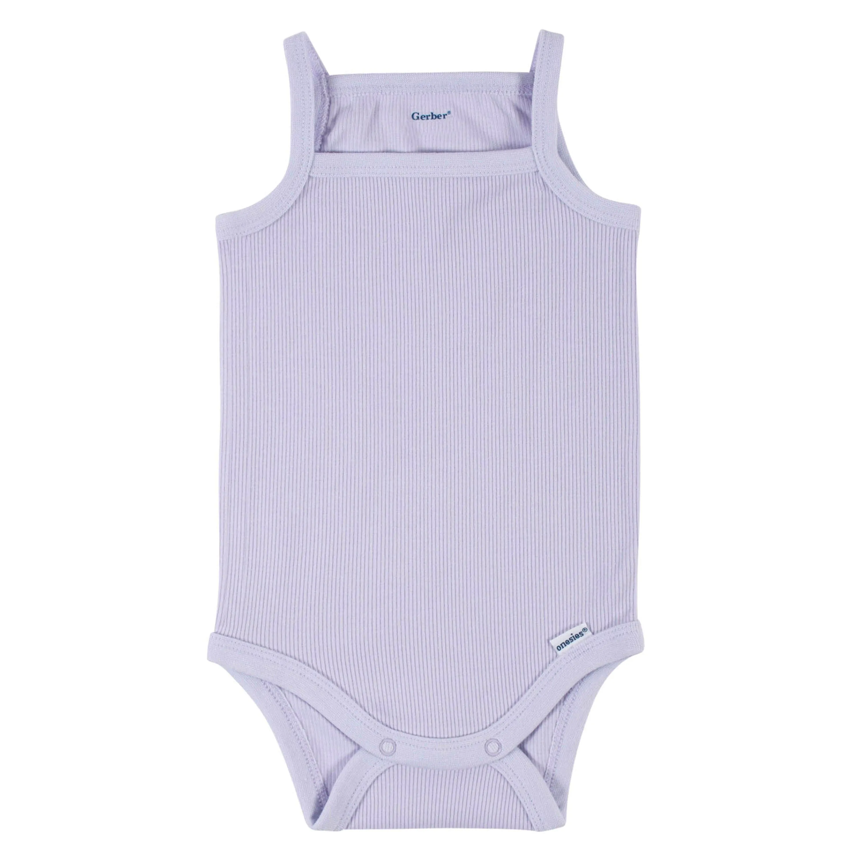 2-Pack Baby Girls Purple & White Sleeveless Onesies® Bodysuits