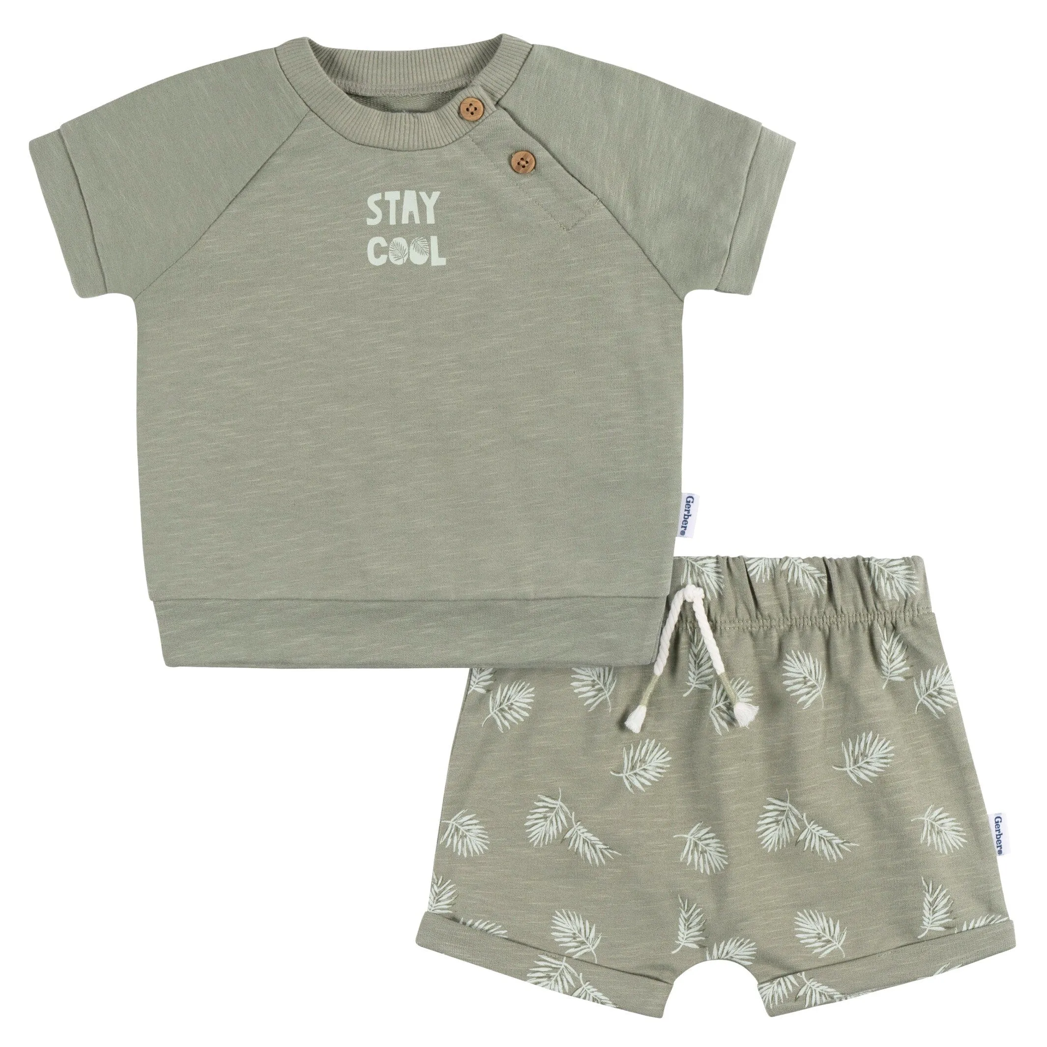 2-Piece Baby Boys Palms T-Shirt and Shorts Set