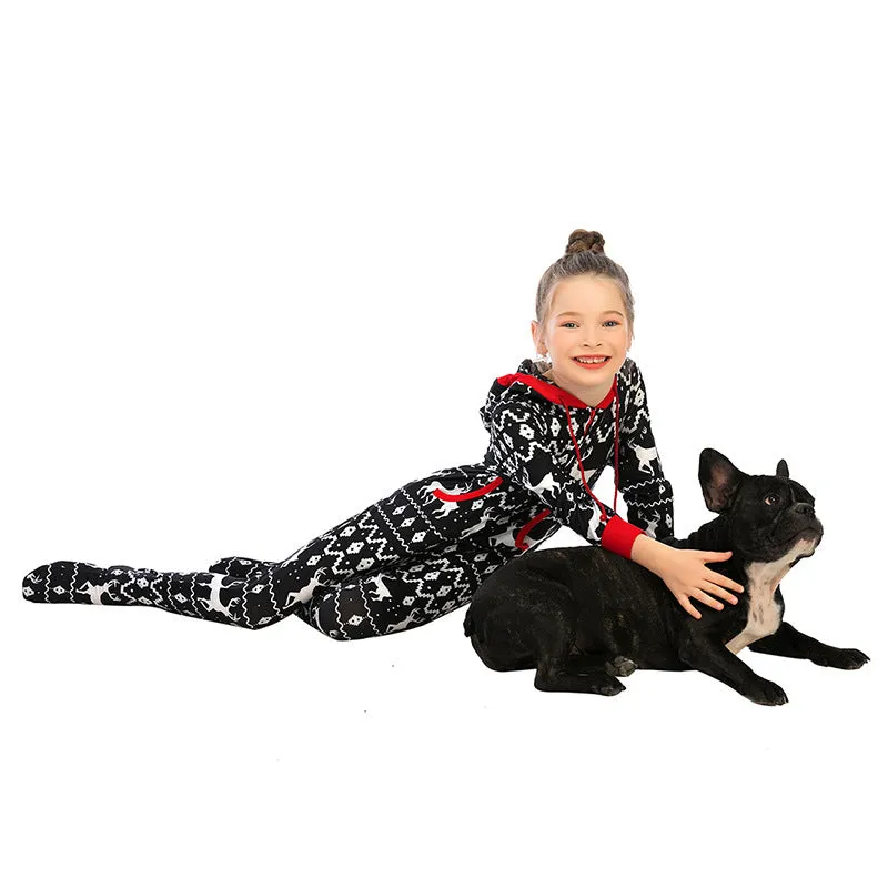 2024 New Family Christmas Matching One-Piece Pullover Pajama Set