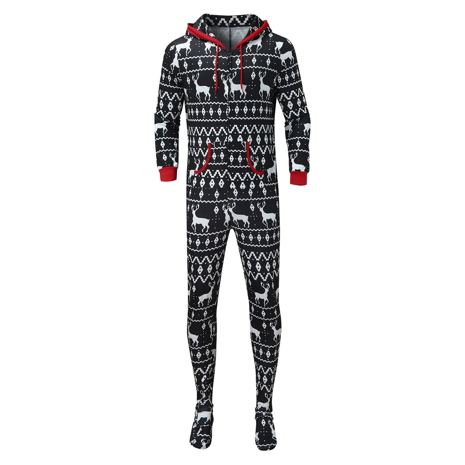 2024 New Family Christmas Matching One-Piece Pullover Pajama Set