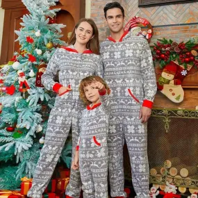 2024 New Family Christmas Matching One-Piece Pullover Pajama Set