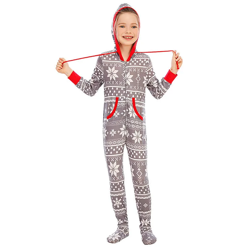 2024 New Family Christmas Matching One-Piece Pullover Pajama Set