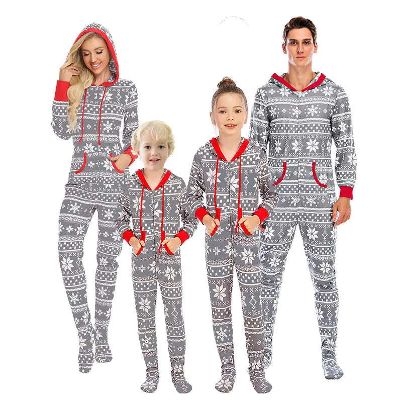 2024 New Family Christmas Matching One-Piece Pullover Pajama Set