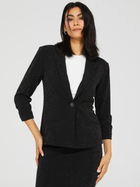 3/4 Sleeve Shimmer Blazer