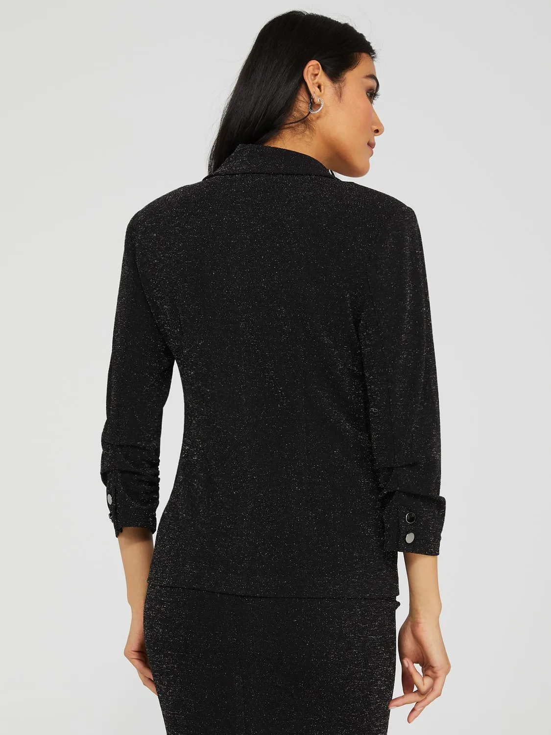 3/4 Sleeve Shimmer Blazer