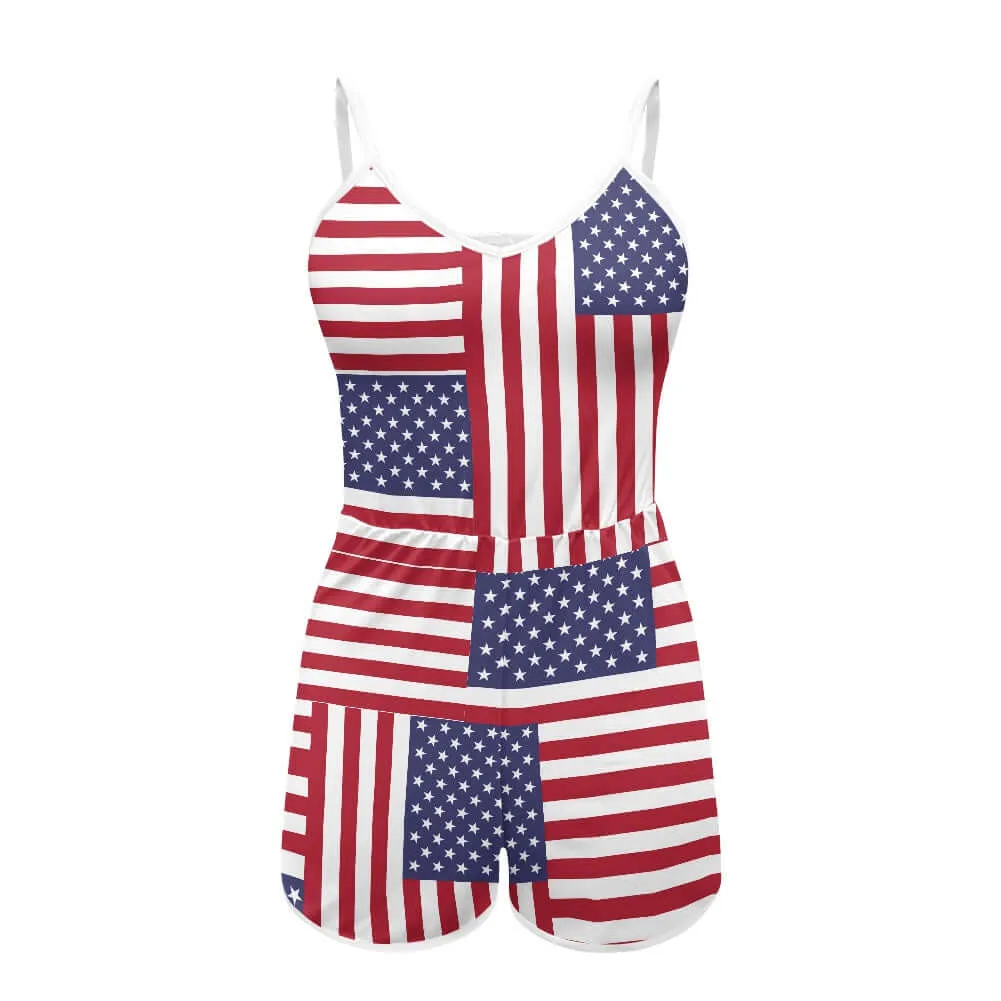 4th of July Women's Sleeveless Romper