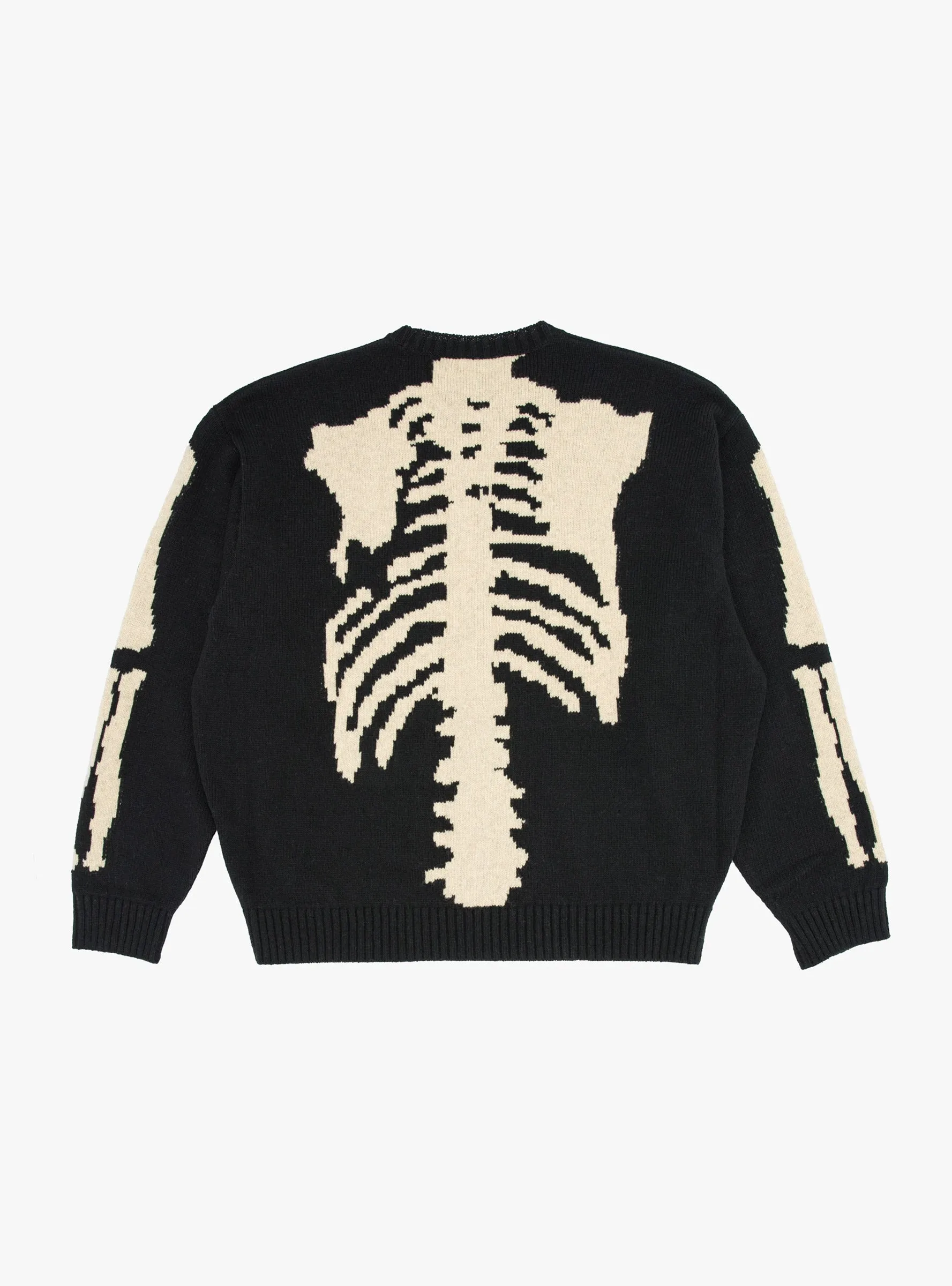 5G Wool Bone Crew Sweater Black