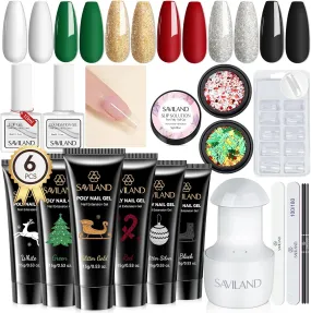 6 Colors Christmas Poly Gel Nail Kit