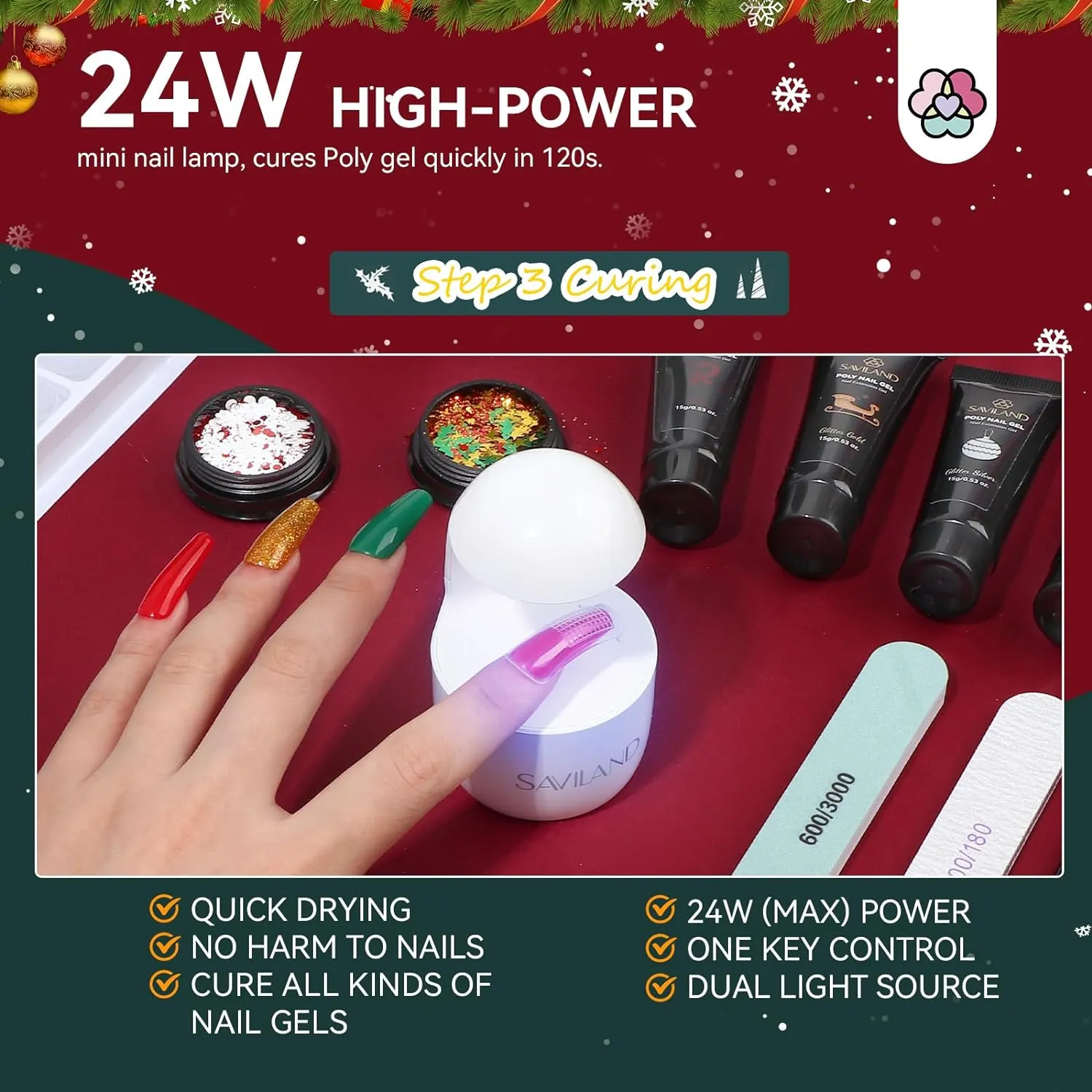 6 Colors Christmas Poly Gel Nail Kit