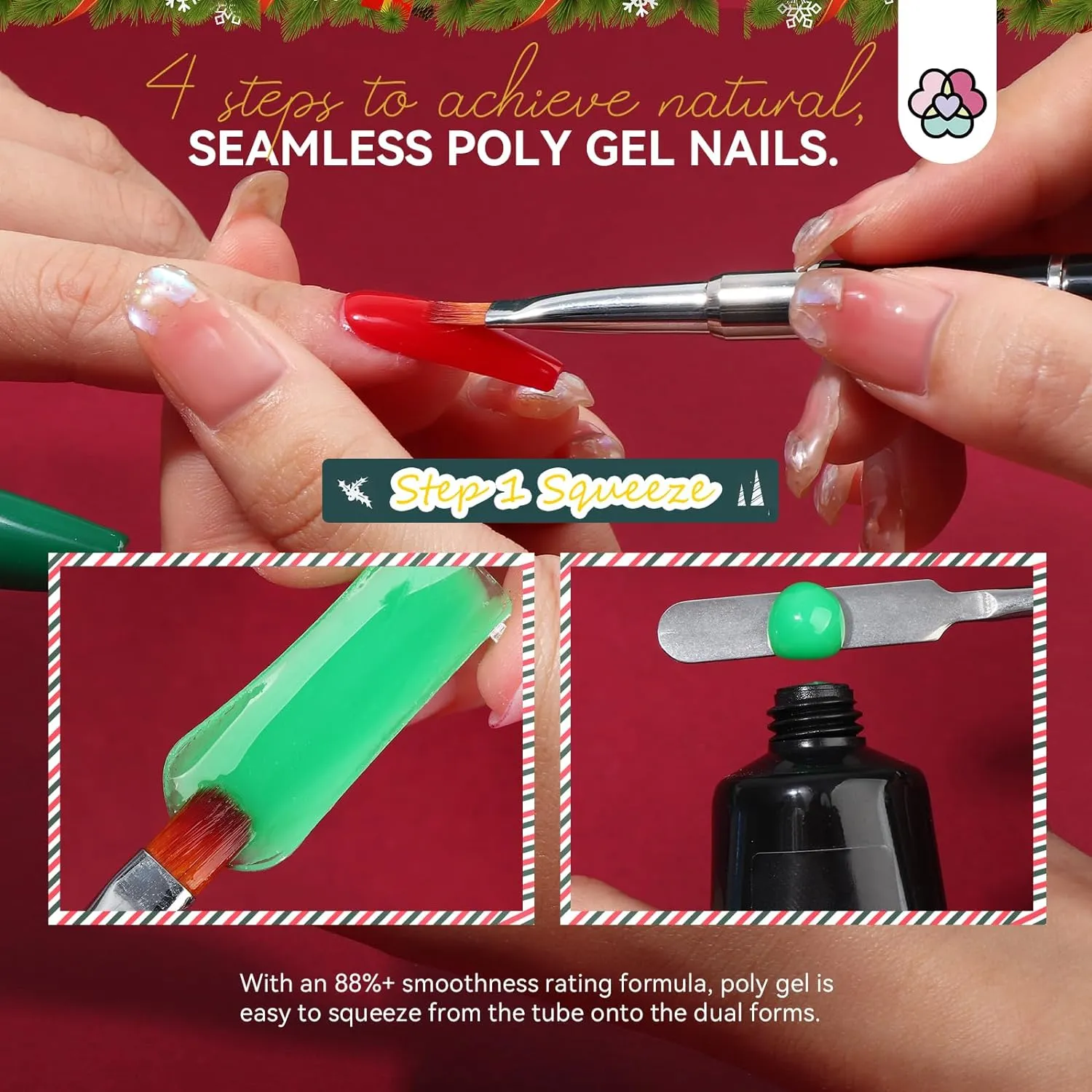 6 Colors Christmas Poly Gel Nail Kit