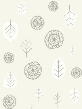 A View of the Woods Wallpaper in White, Mink, and Cream