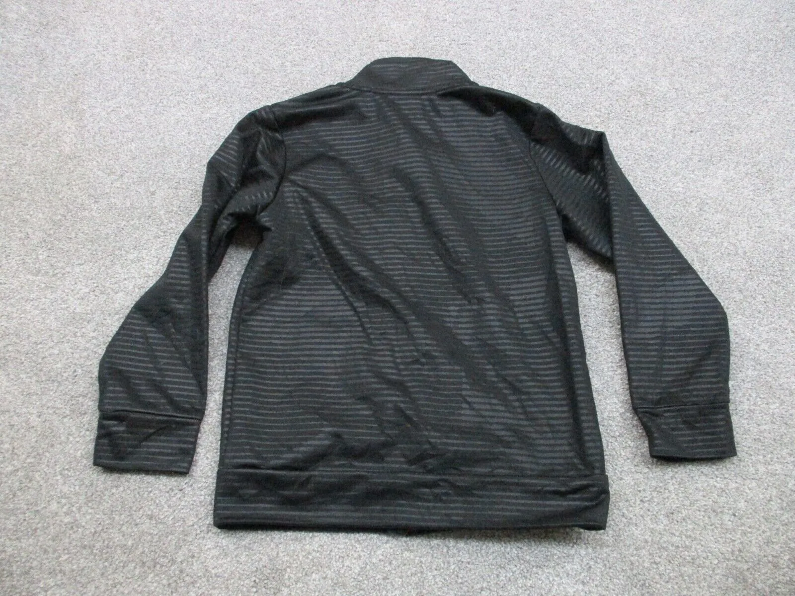 Adidas Jacket Mens Size 6 Black Striped Logo Full-Zip Track Jacket Long Sleeve