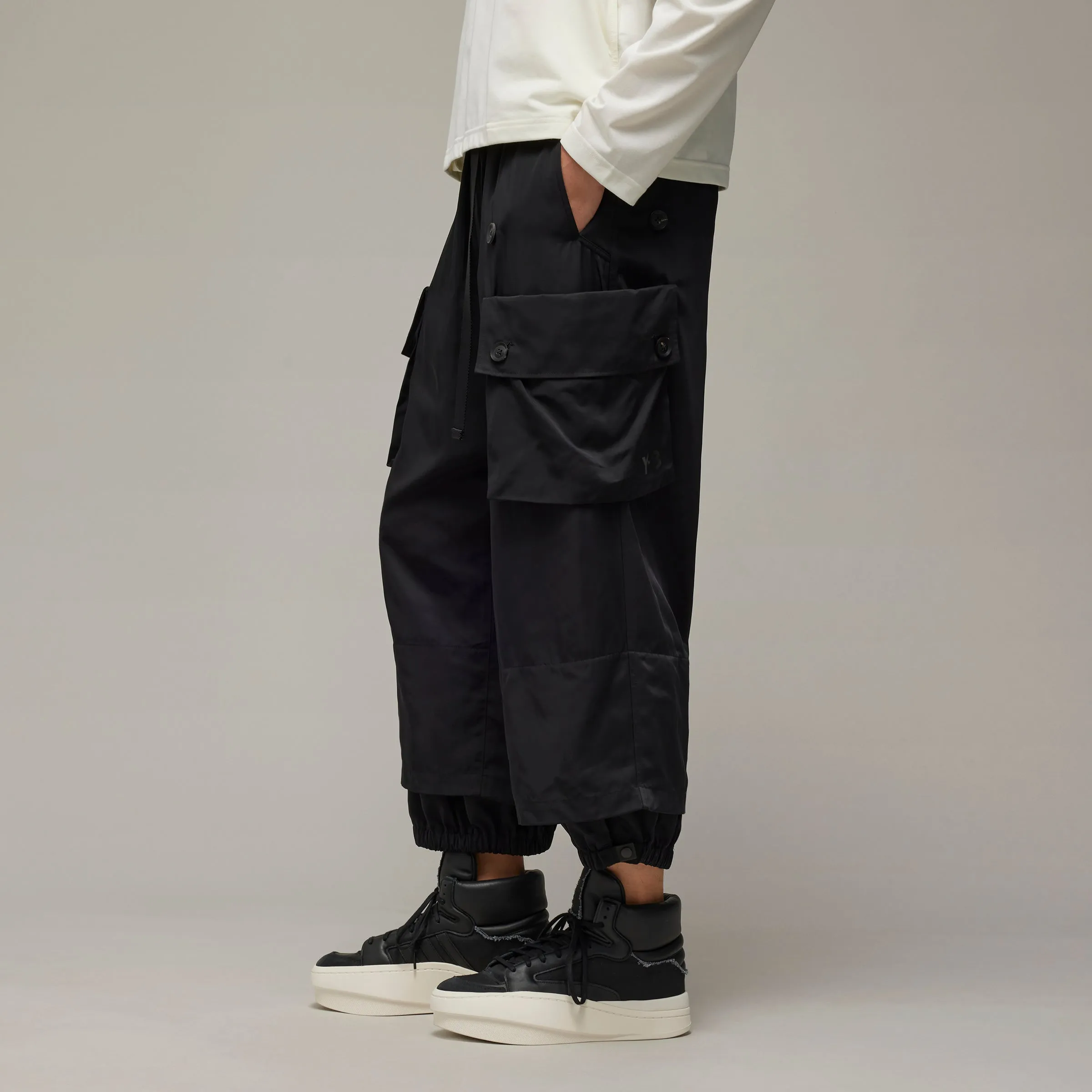 ADIDAS Y-3 Cuffed Twill Pant Black