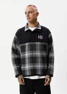 AFENDS Mens Nobody - Fleece Pullover - Black Check