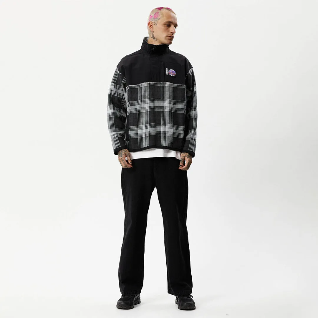 AFENDS Mens Nobody - Fleece Pullover - Black Check