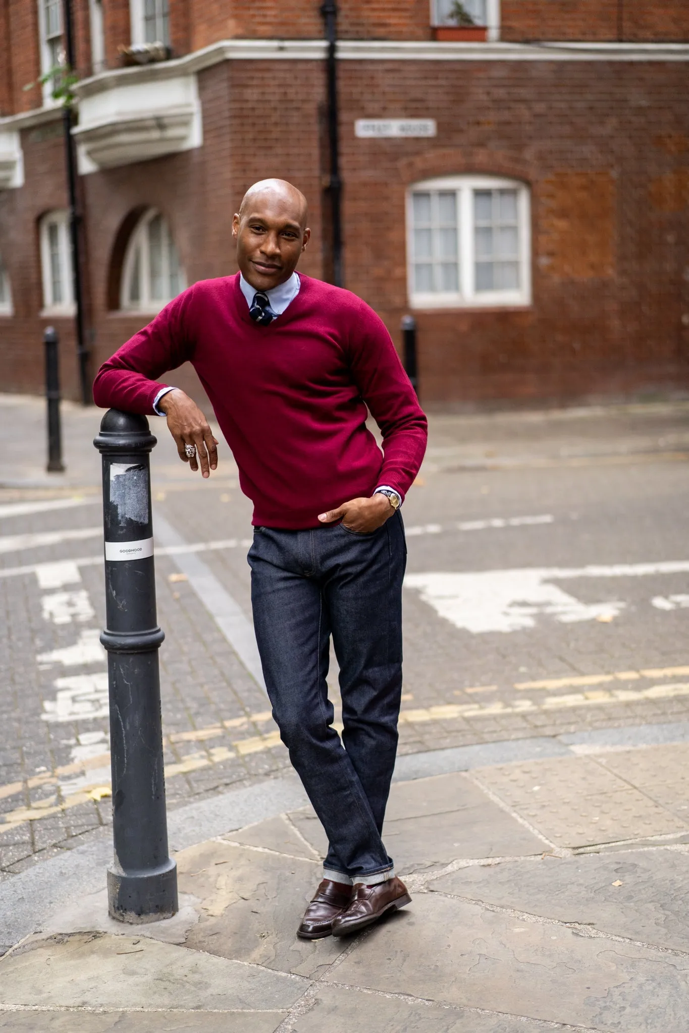 Albury Geelong Wool Jumper in Claret - Regular Fit