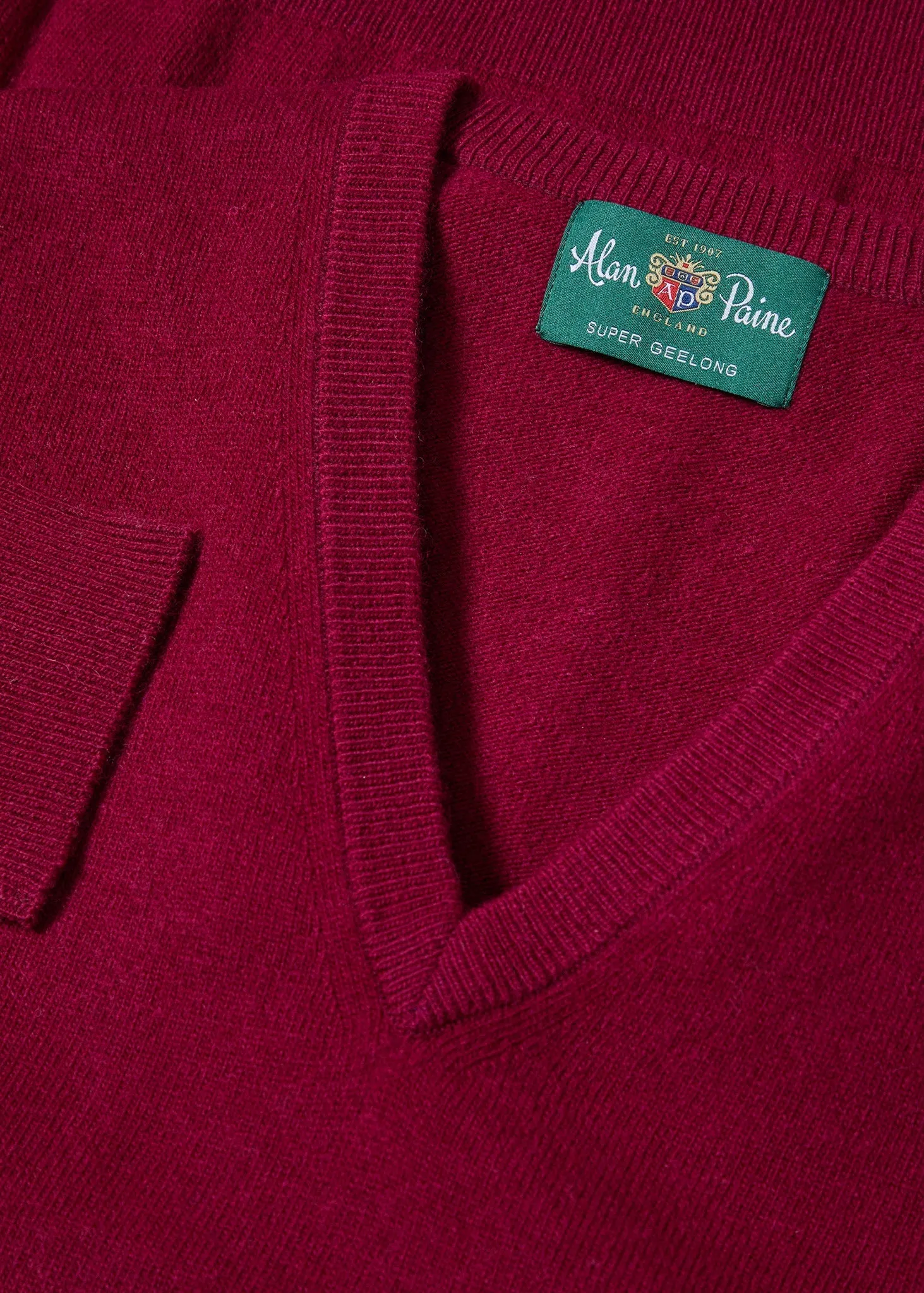 Albury Geelong Wool Jumper in Claret - Regular Fit