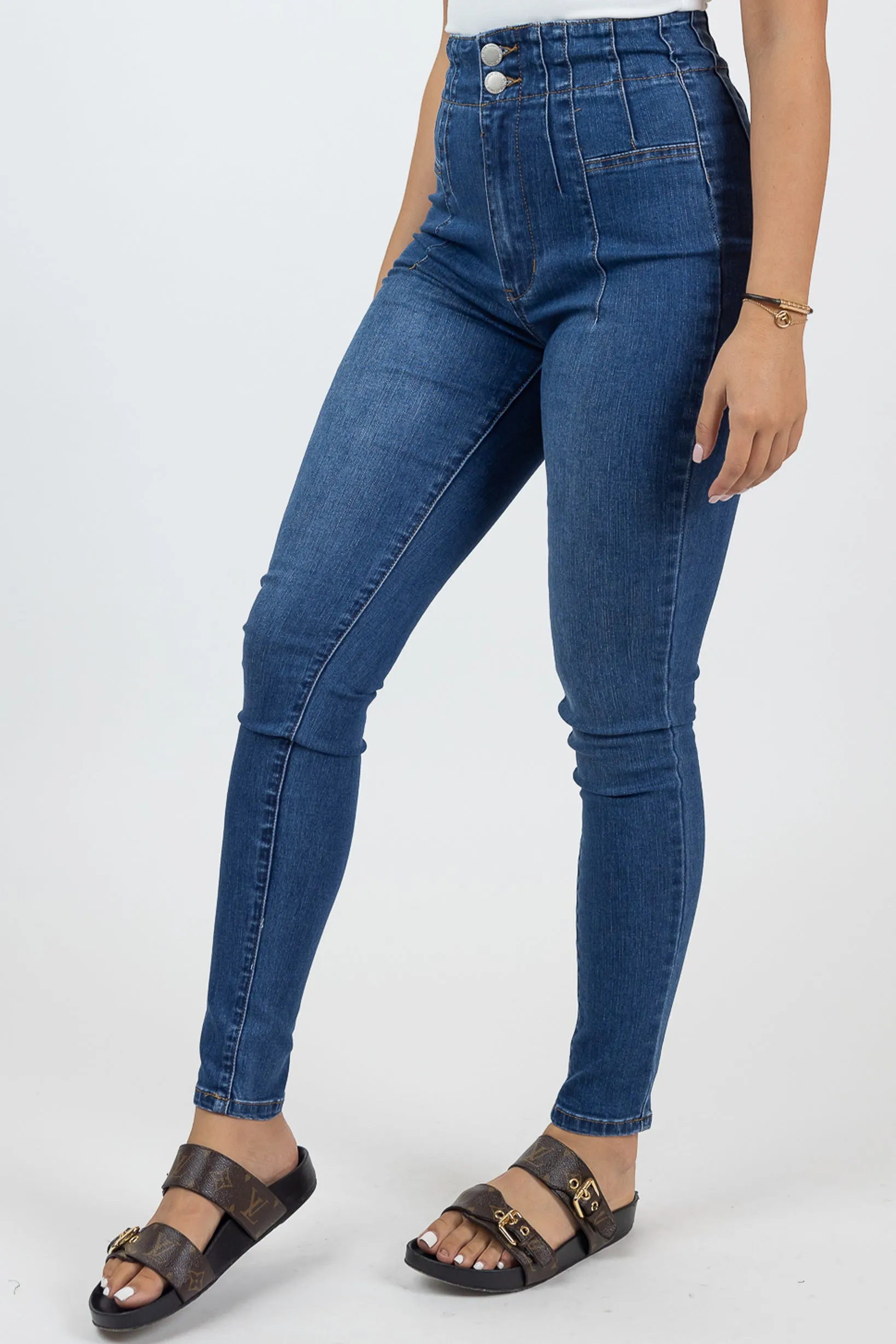 Amara Detailed High Waist Skinny Jeans