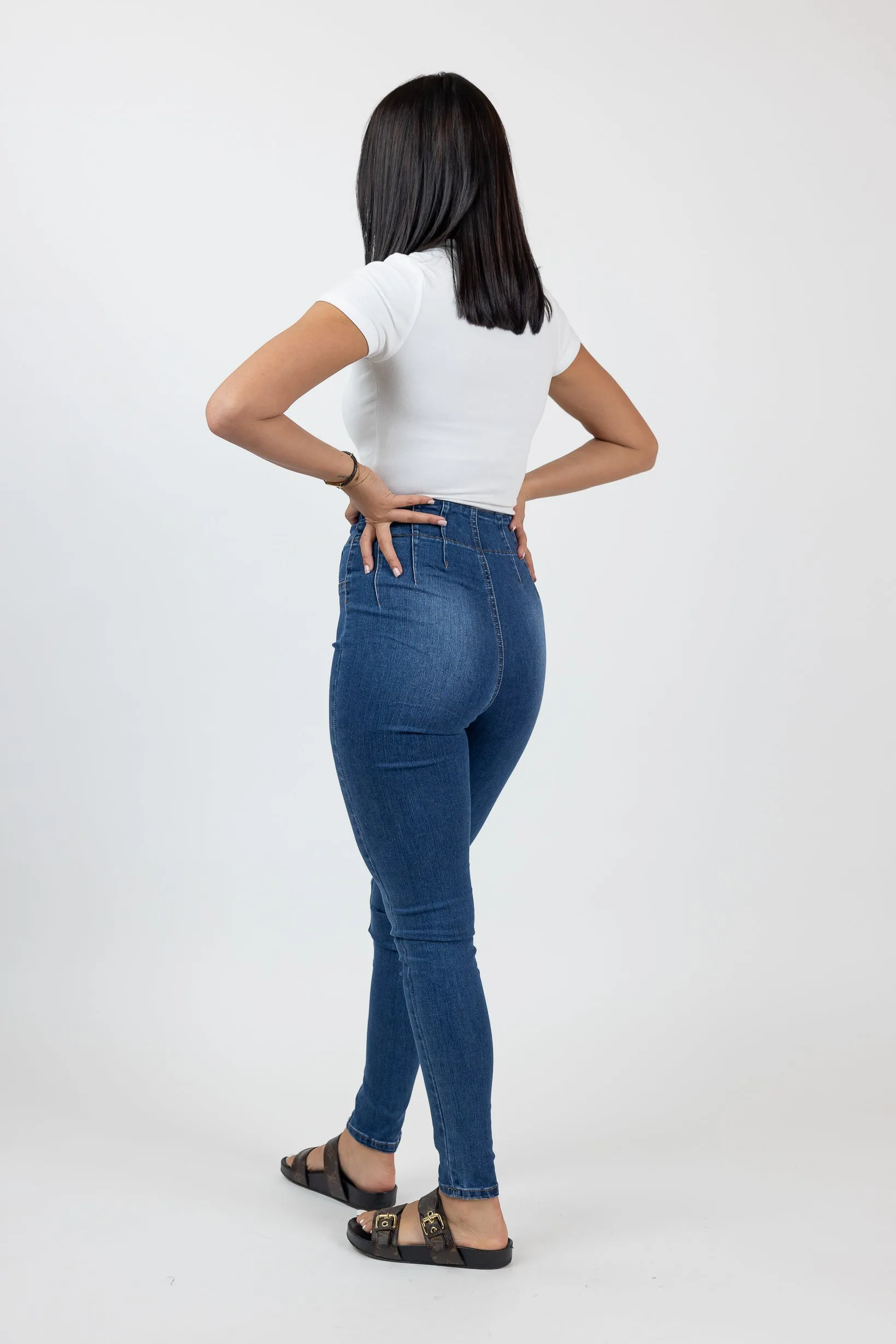 Amara Detailed High Waist Skinny Jeans