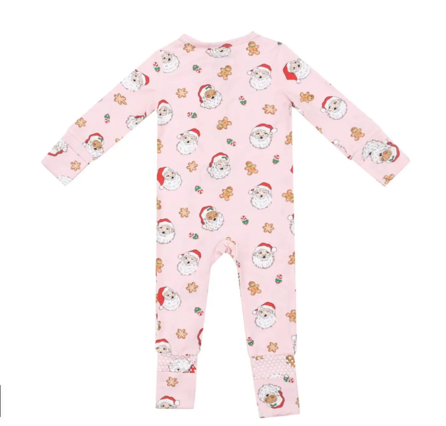 Angel Dear Baby Pink Vintage Santa 2 Way Zipper Romper