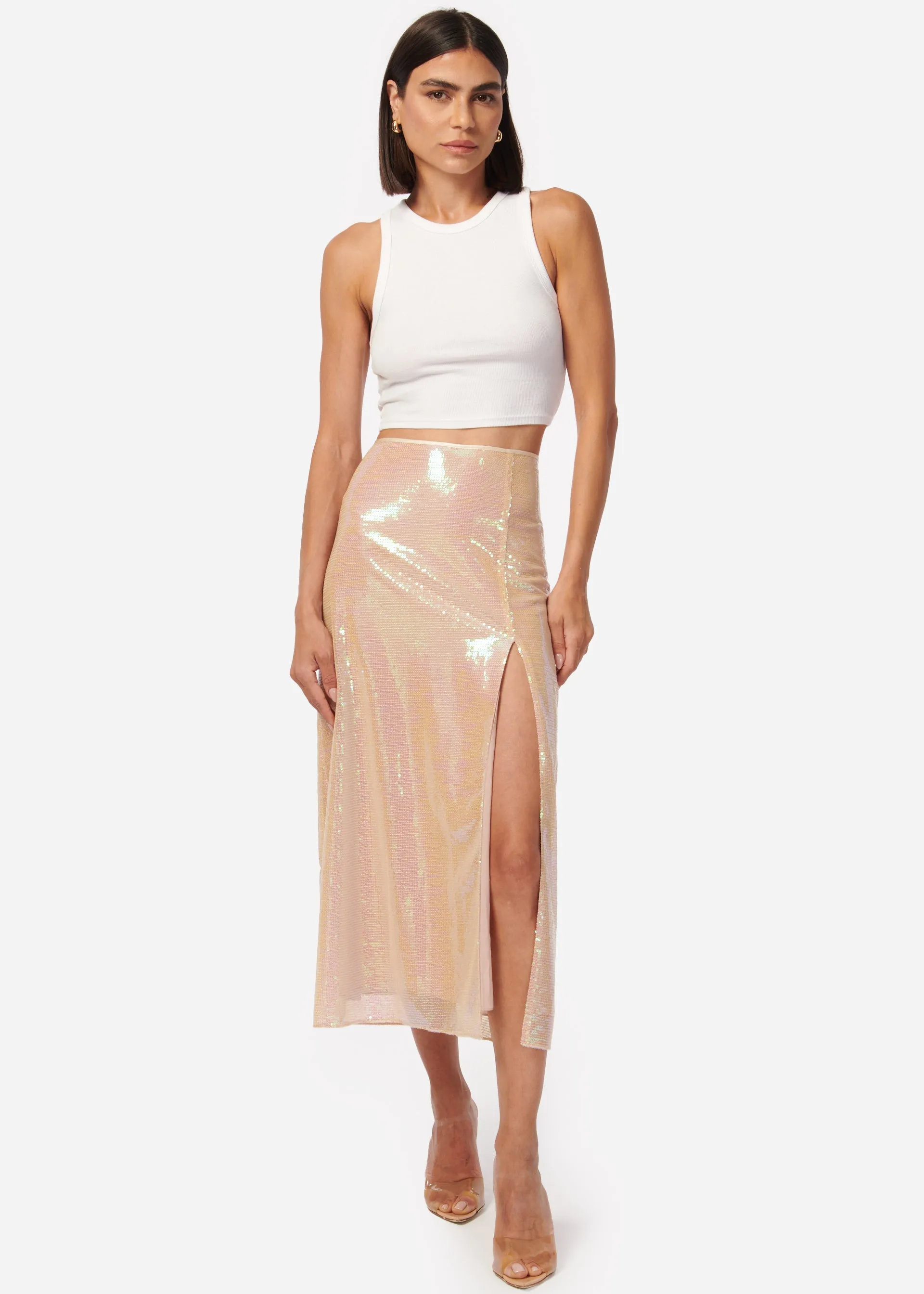 Artemis Sequin Skirt Opal Sequin