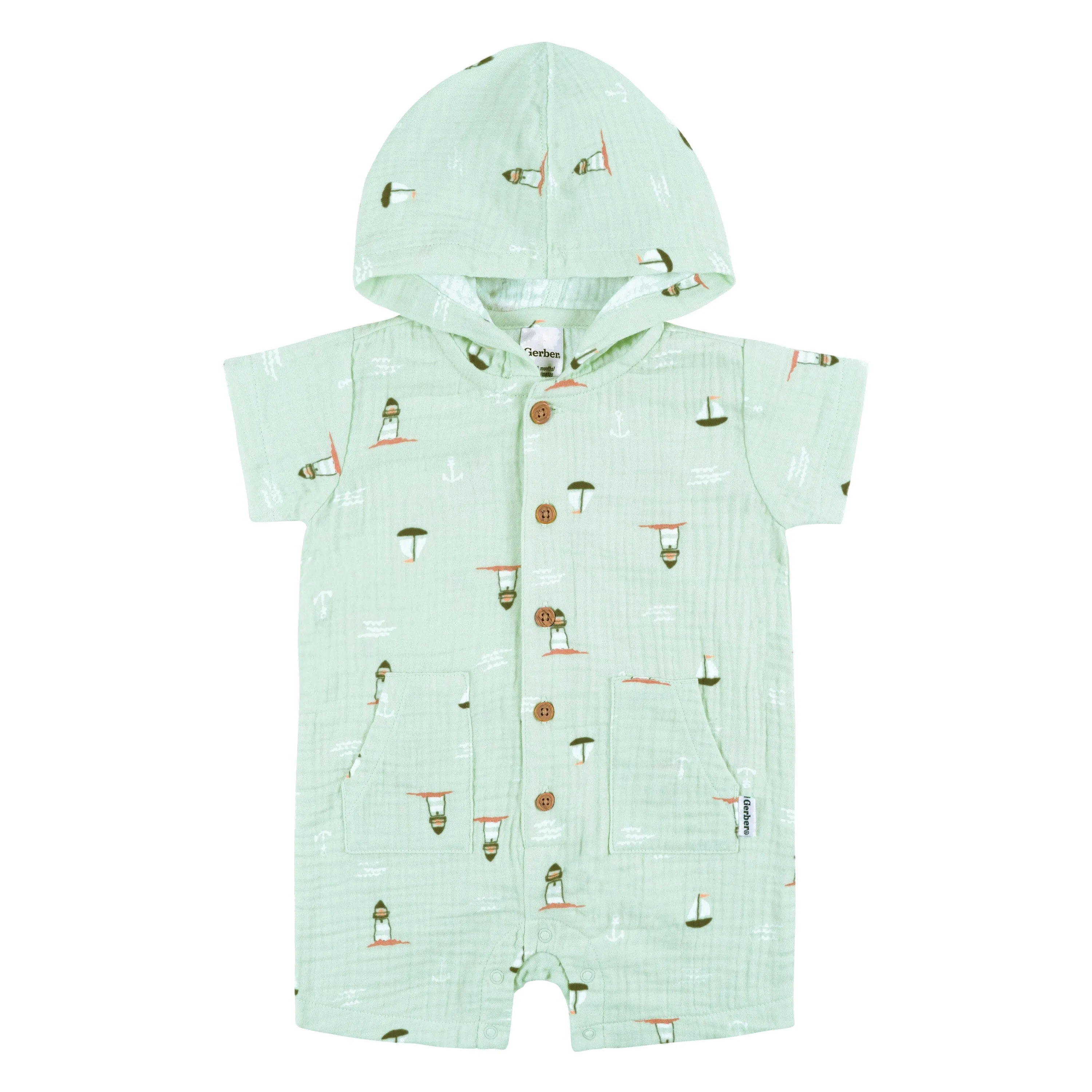 Baby Boys Sea Scene Hooded Romper