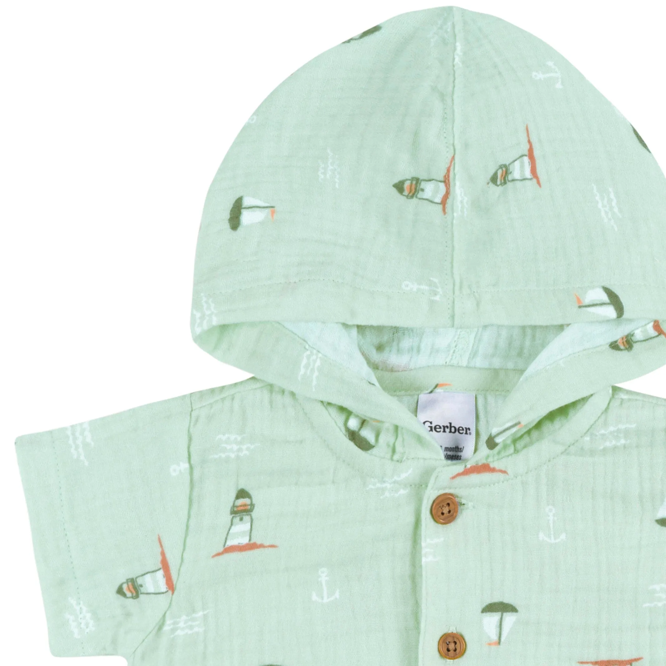 Baby Boys Sea Scene Hooded Romper