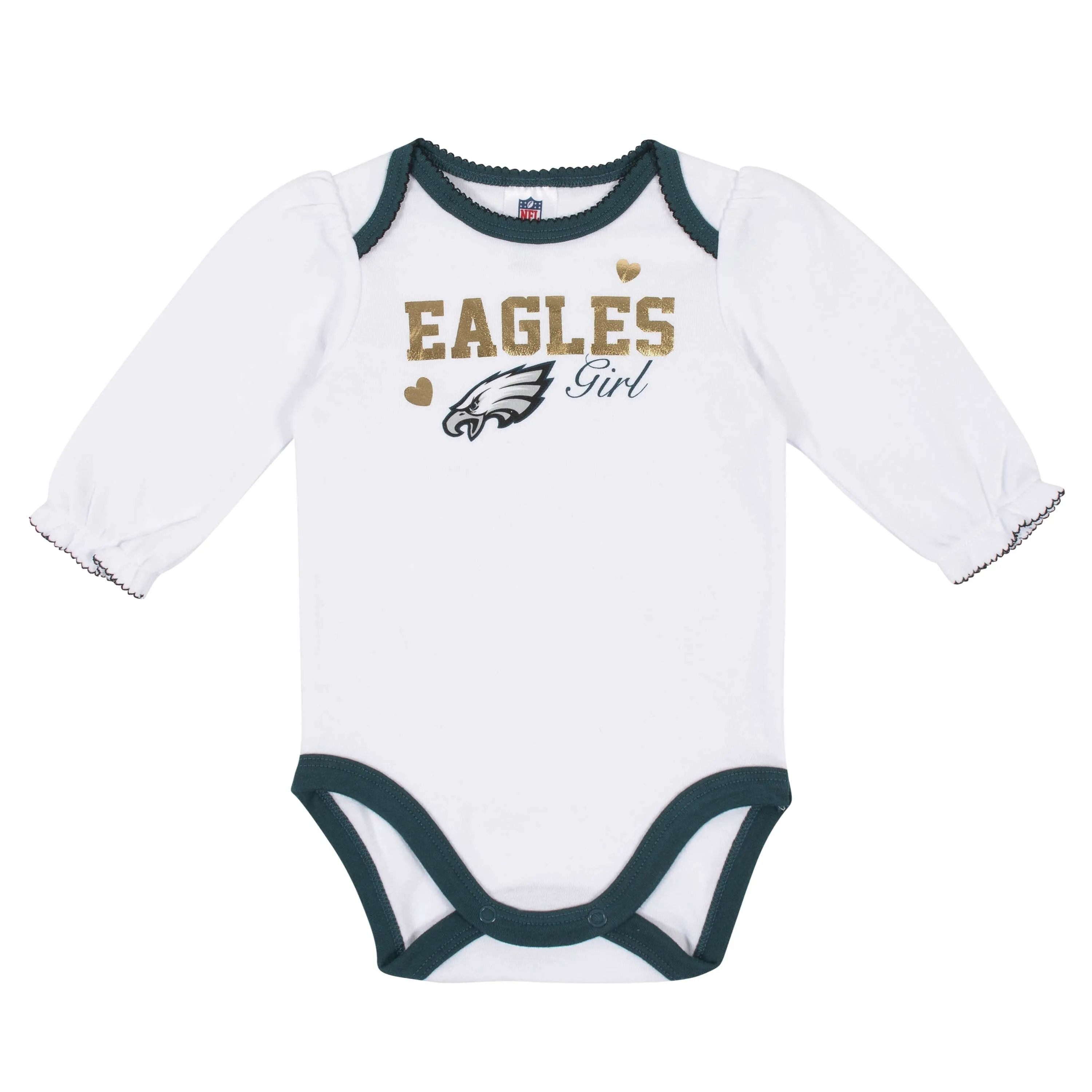 Baby Girls Philadelphia Eagles Long Sleeve Bodysuit, 2-pack 