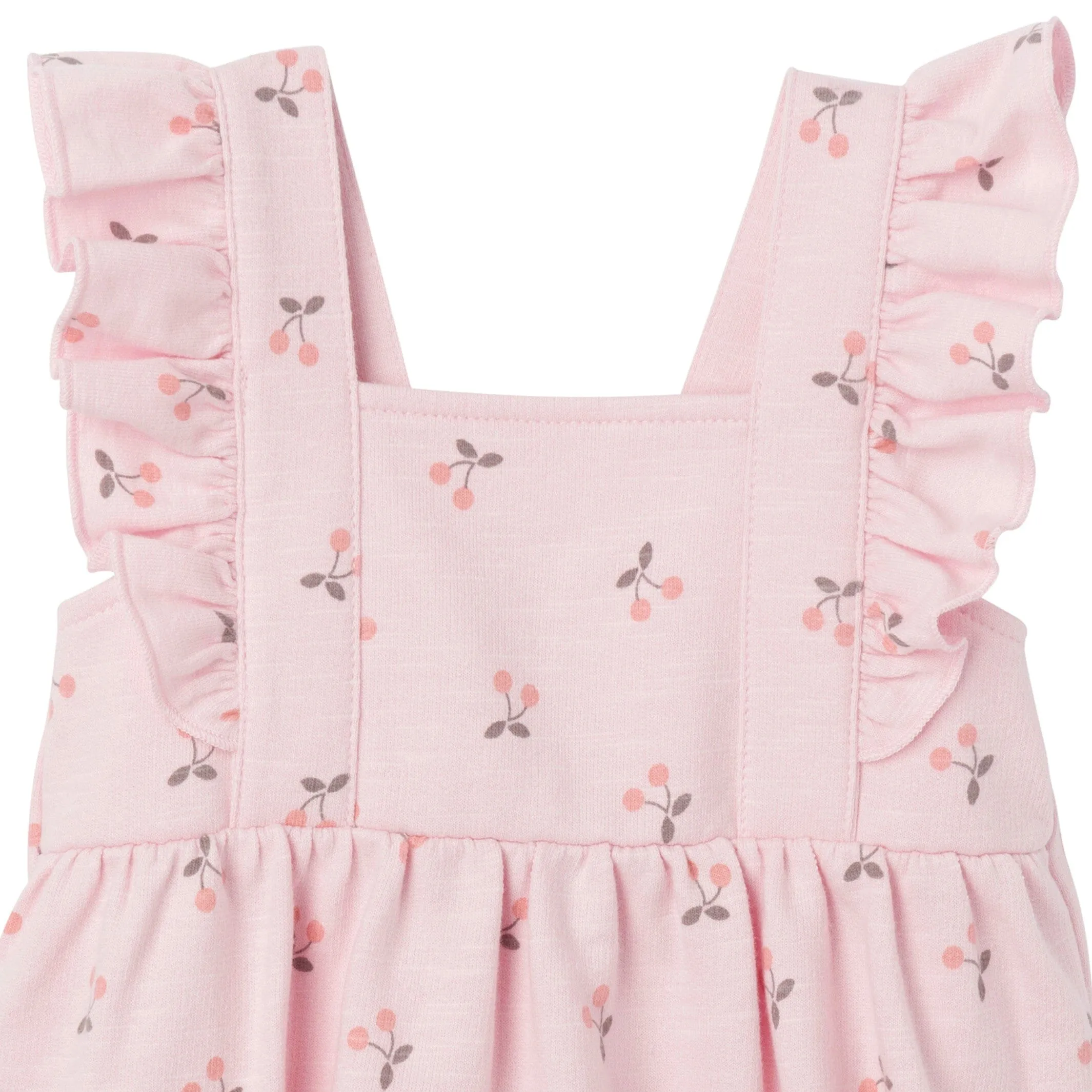 Baby Girls Pink Cherries Romper