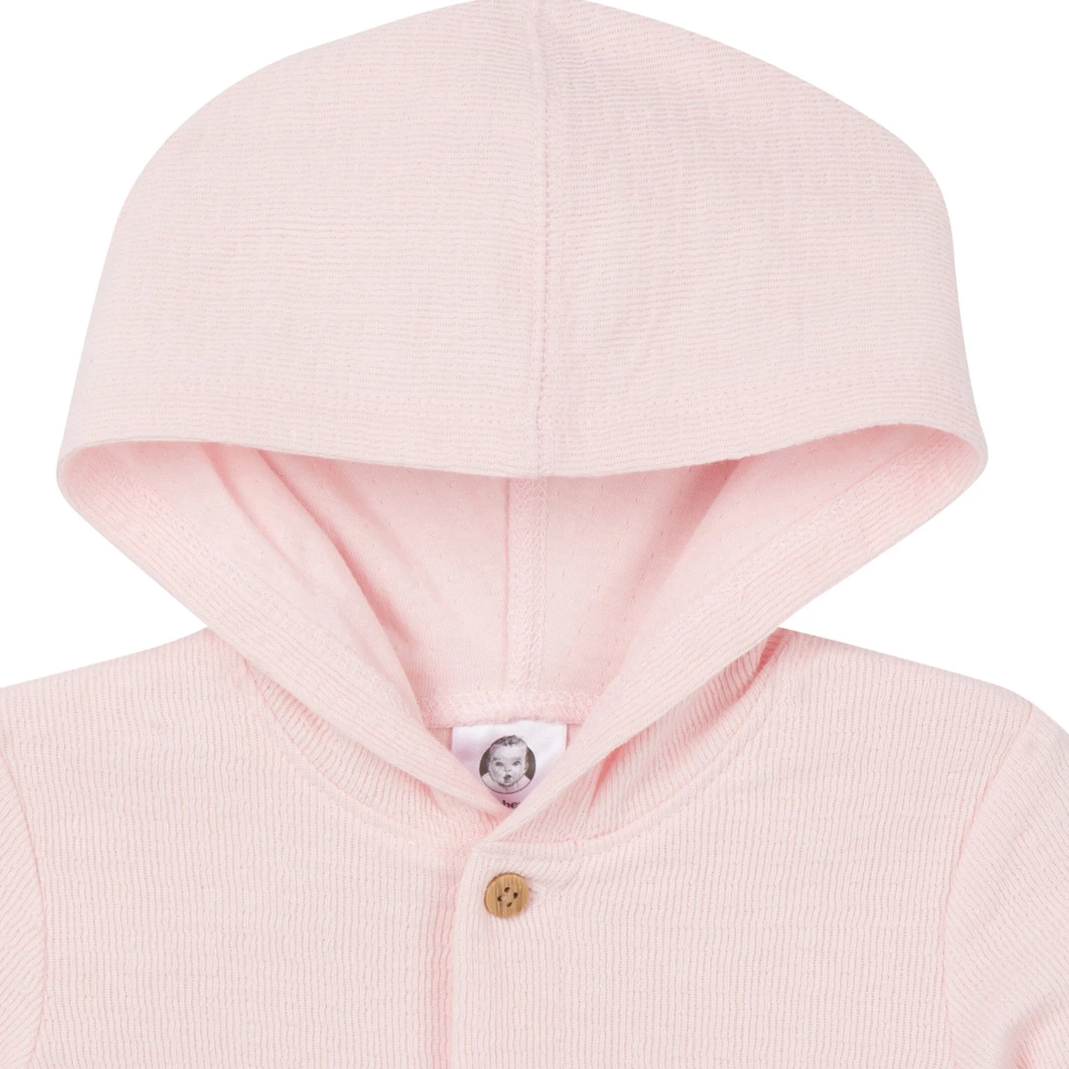 Baby Girls Pink Hooded Romper