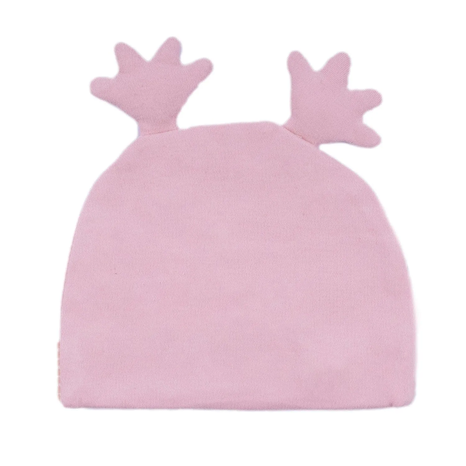 Baby Moo Antler All Season Stretchable Hosiery Warm 3D Beanie Cap - Pink