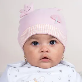 Baby Moo Antler All Season Stretchable Hosiery Warm 3D Beanie Cap - Pink