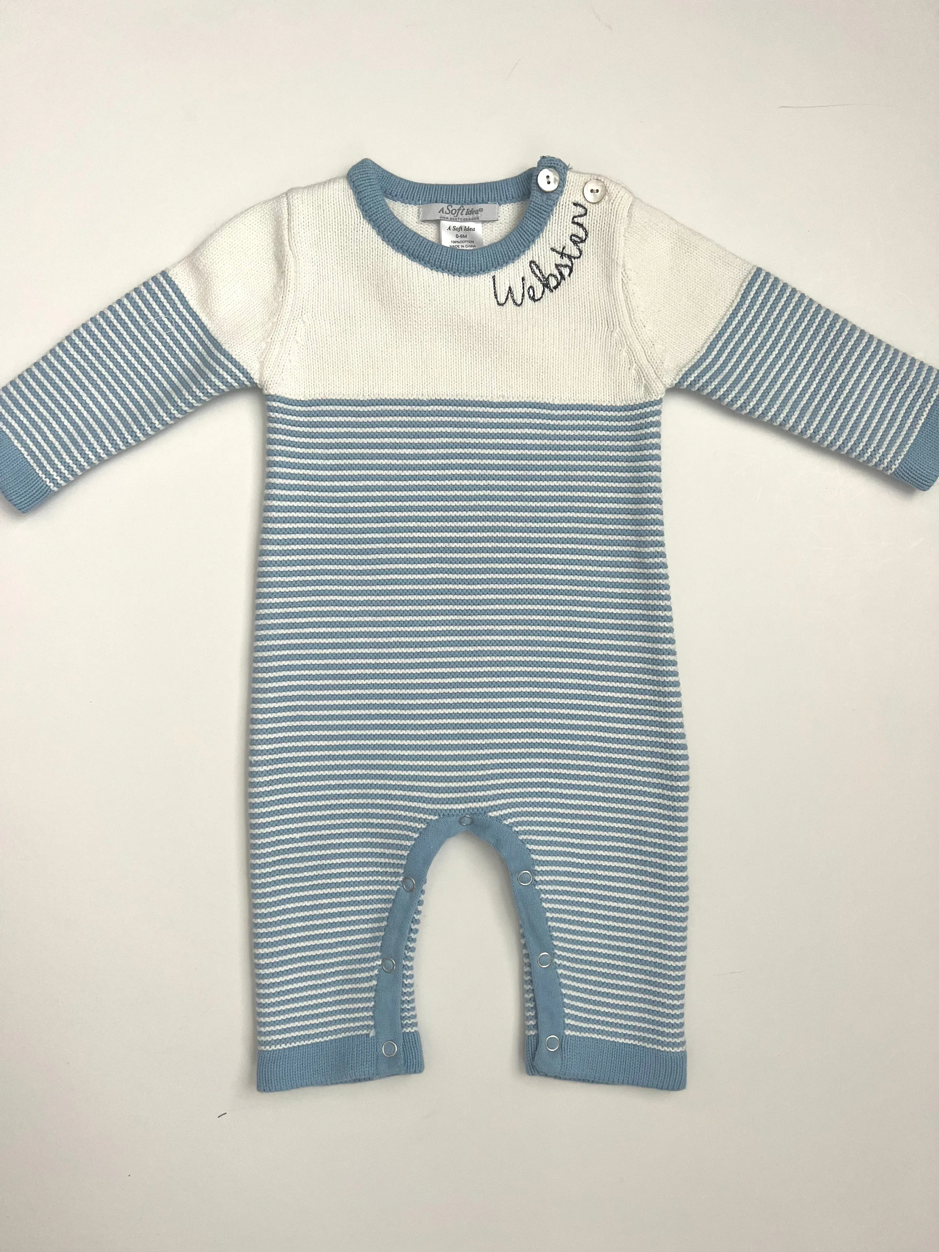 Baby Seed Stitch Striped Cotton Jumper