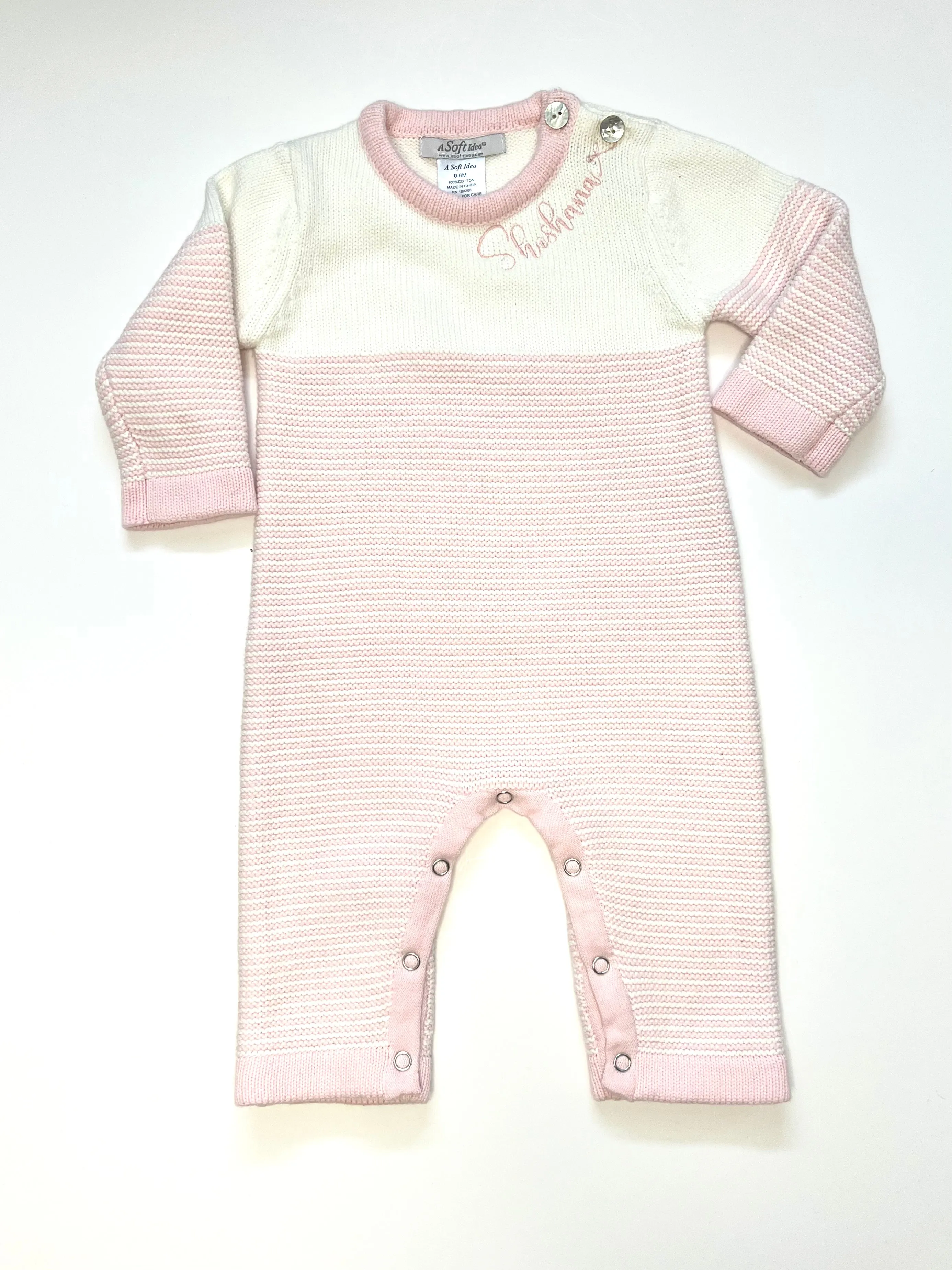 Baby Seed Stitch Striped Cotton Jumper