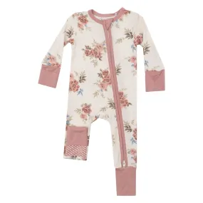 Bamboo 2 Way Zipper Romper - Romantic Roses - Pink