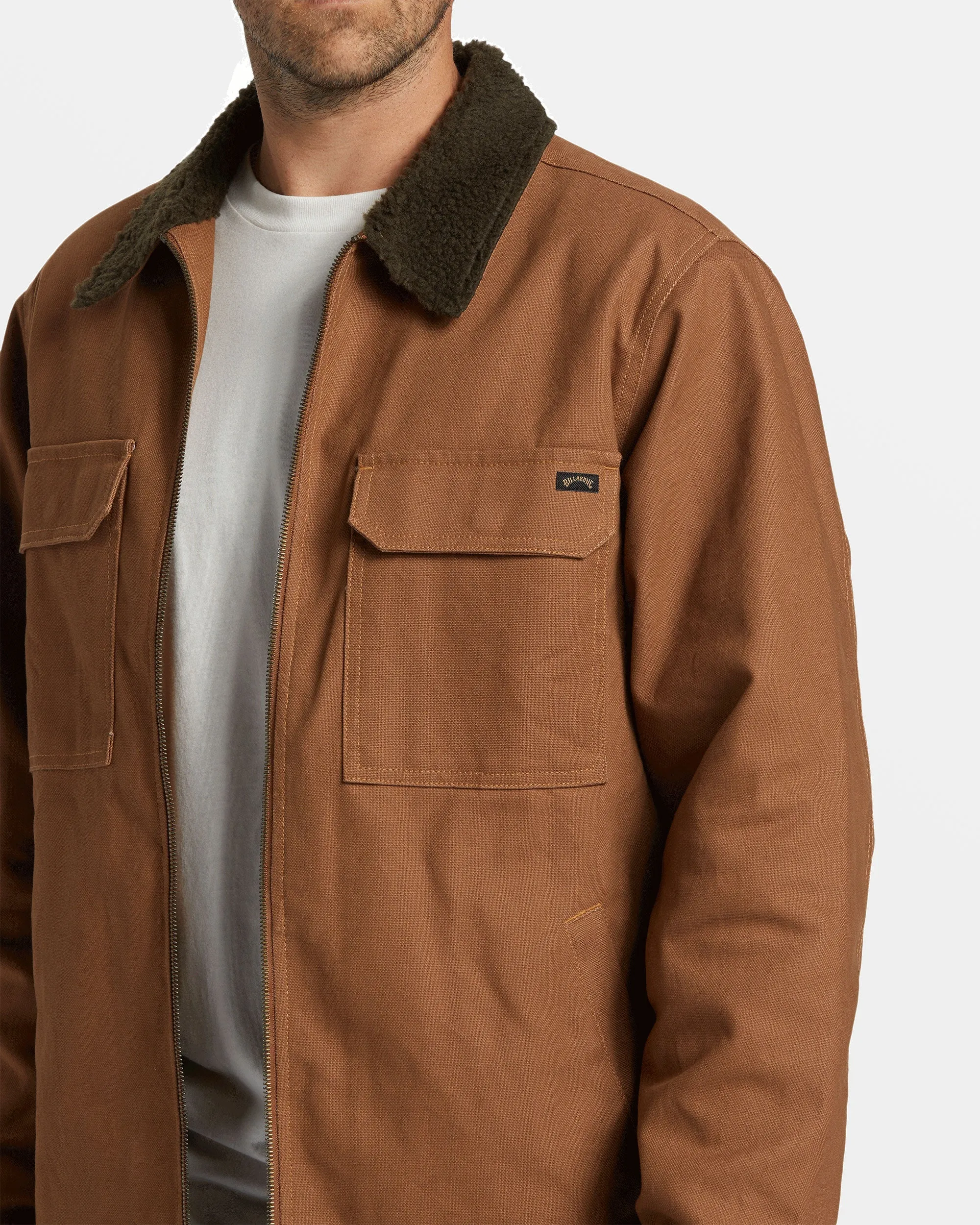 Barlow Sherpa Canvas Jacket - Camel