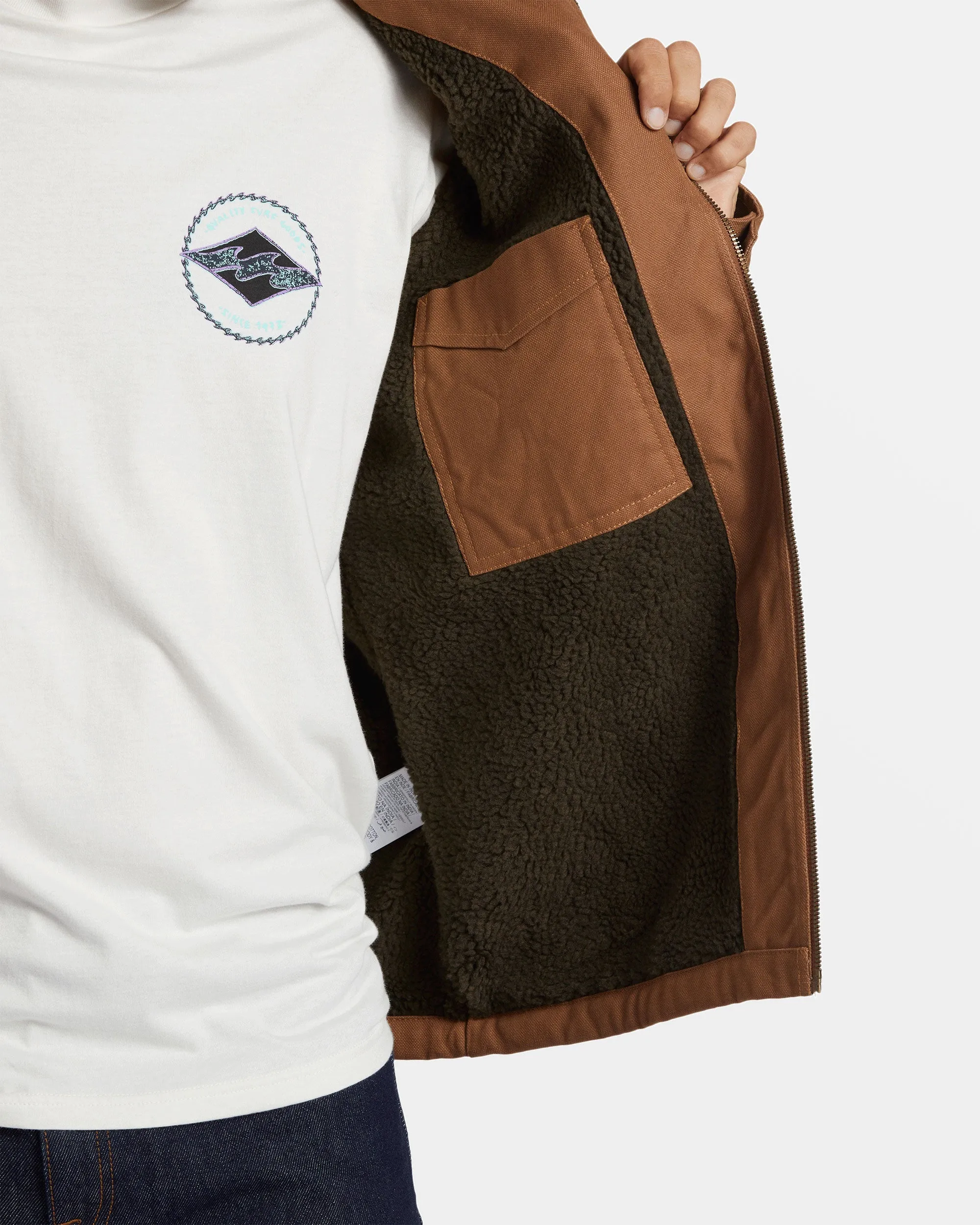 Barlow Sherpa Canvas Jacket - Camel