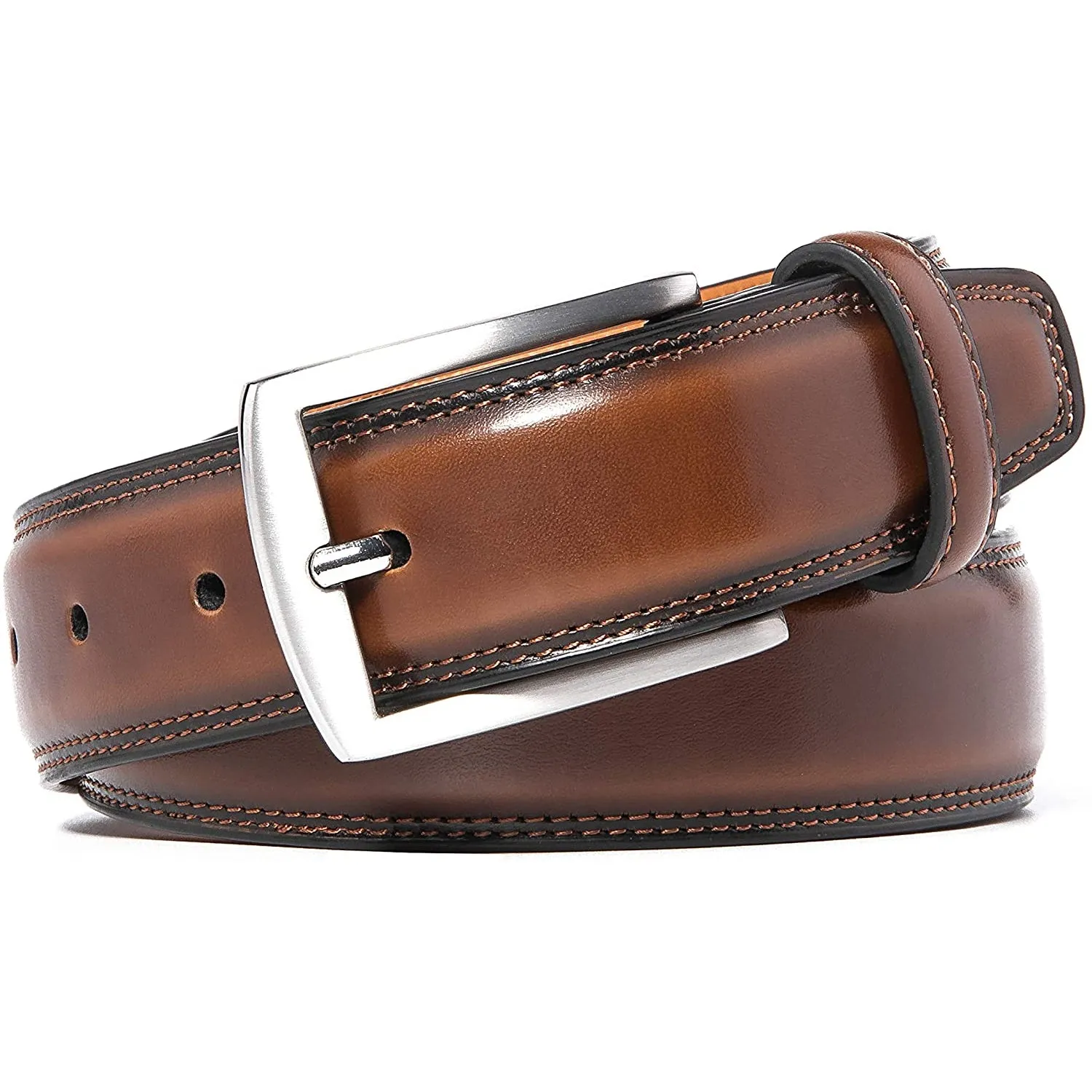 Belts for Men | Handmade Genuine Leather | 100% Cow Leather | Color Burnt Umber