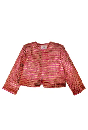 Birthday Everyday Blazer - Gold and Pink Lame Stripe