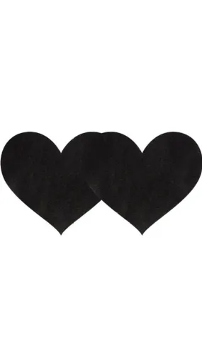 Black Satin Heart Pasties