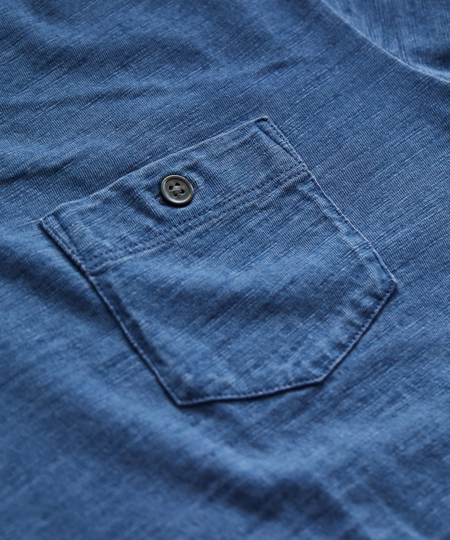 Bleached Indigo Slub Pocket Tee