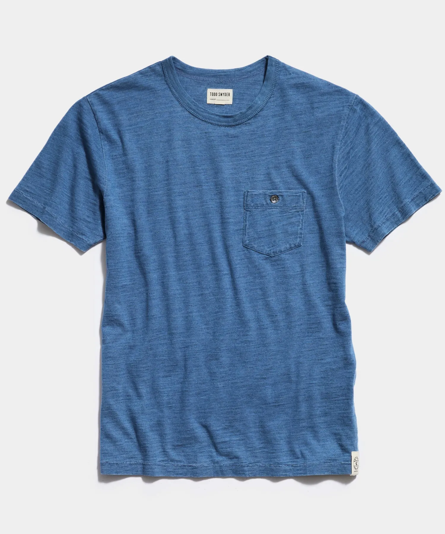 Bleached Indigo Slub Pocket Tee