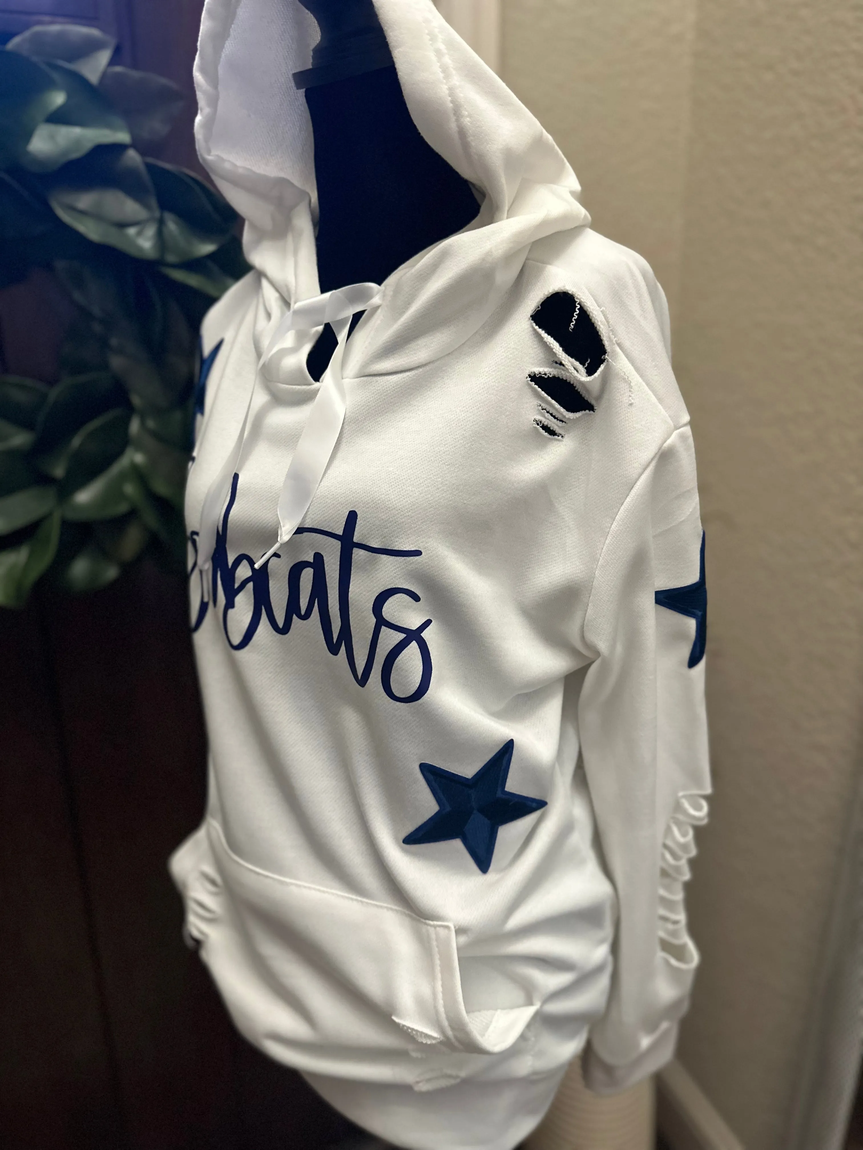 Bobcats & Stars Distressed Hoodie