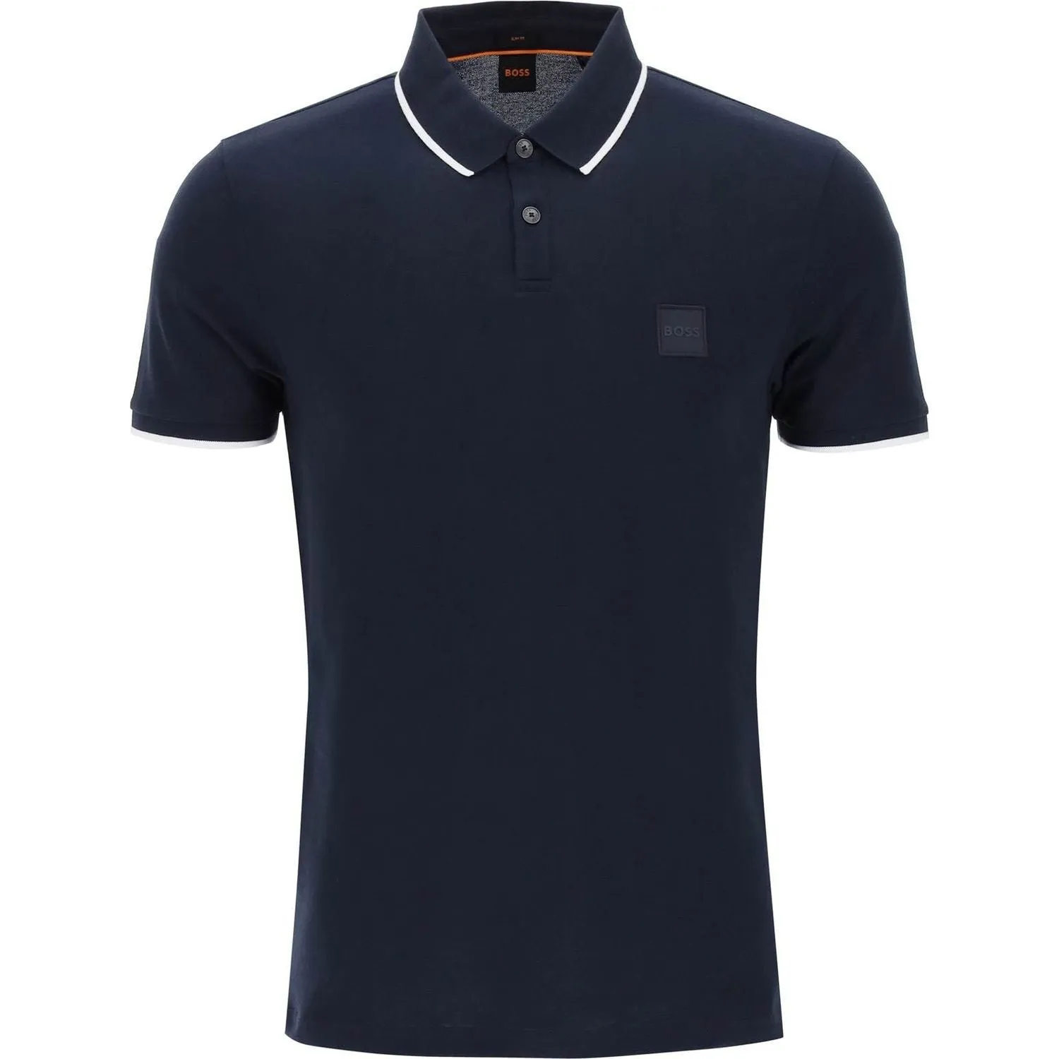 Boss slim fit piqué polo shirt with tipped