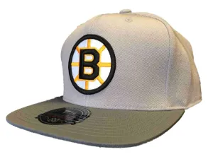 Boston Bruins Mitchell & Ness Flat Bill High Crown Wool Fitted Hat Cap (7 3/8)