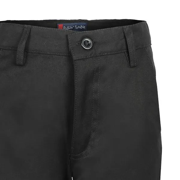 BOYS BLACK REGULAR  CHINO TROUSER