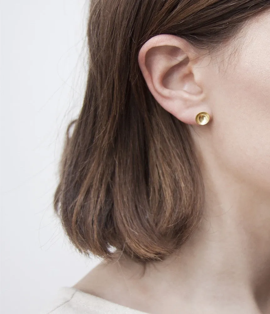 Brass Cup Stud Earrings