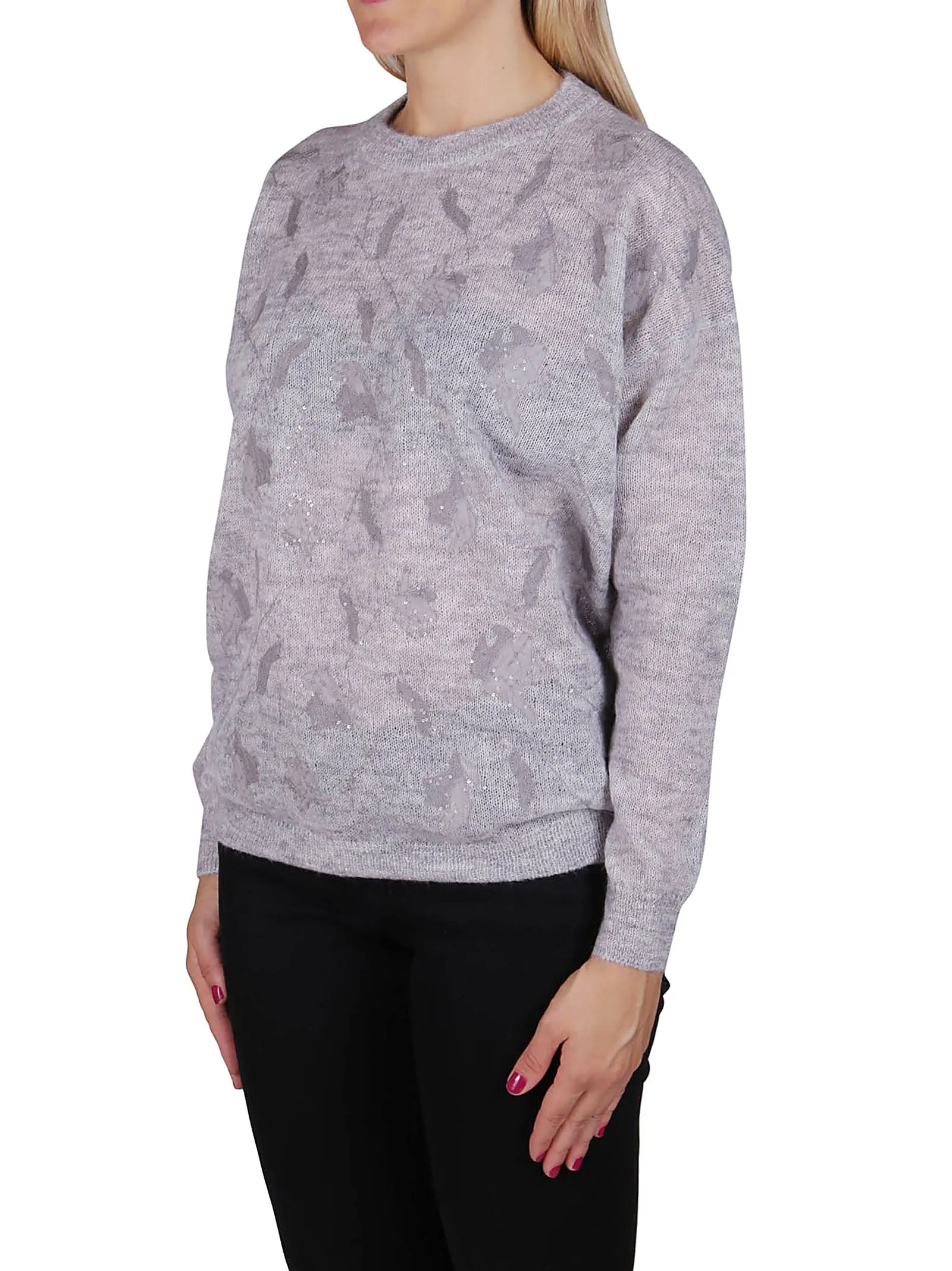 Brunello Cucinelli Floral Embroidered Crewneck Jumper