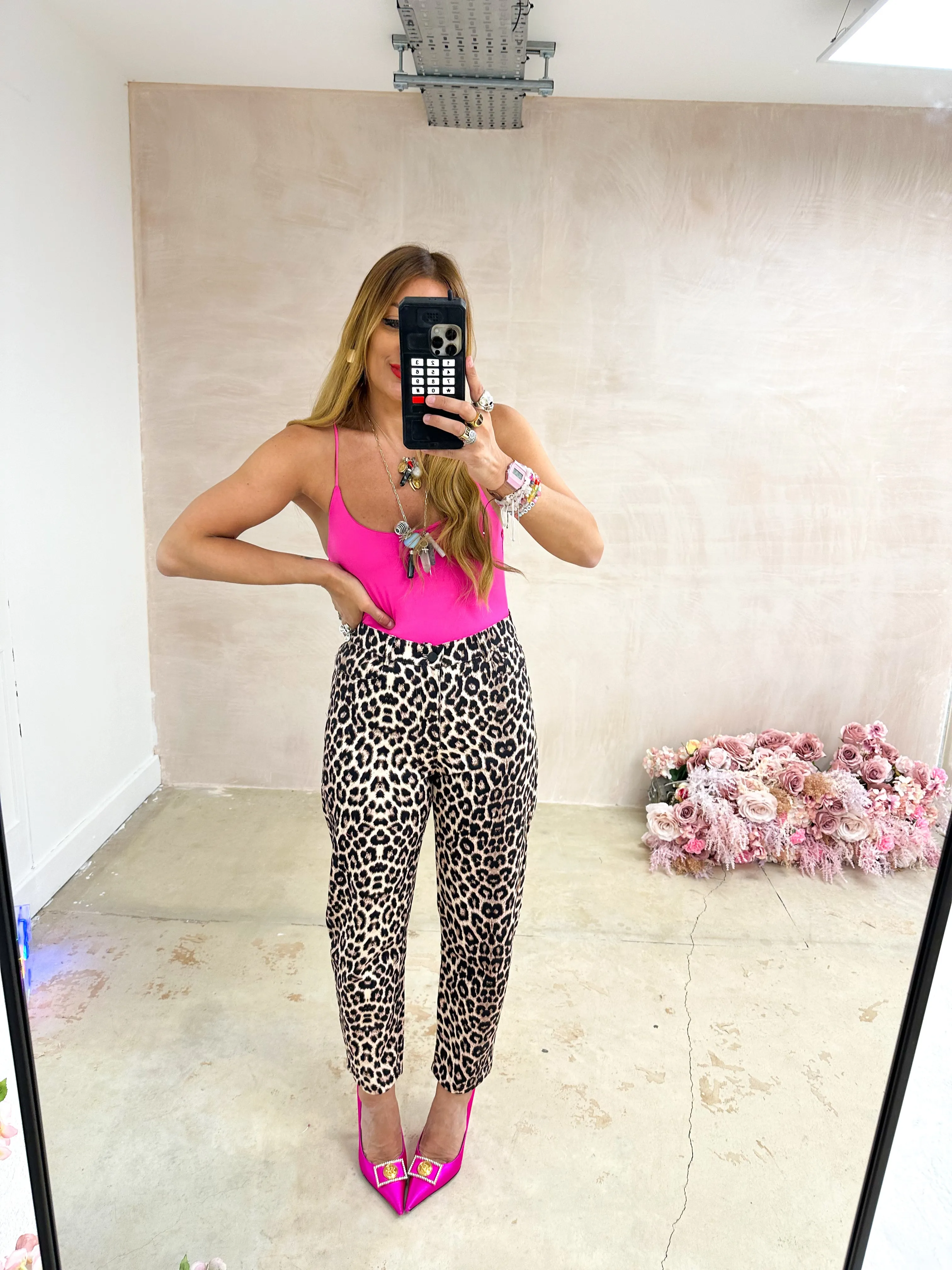 Cami Strap Bodysuit In Hot Pink